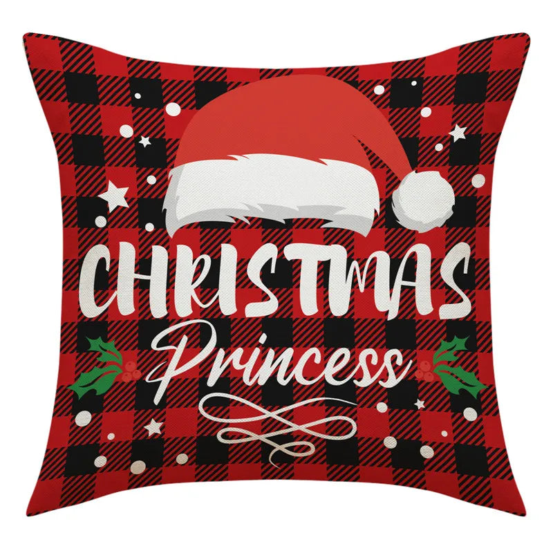 Afralia™ Christmas Pillowcase: Santa Claus Snowman Print for Living Room Sofa Decor