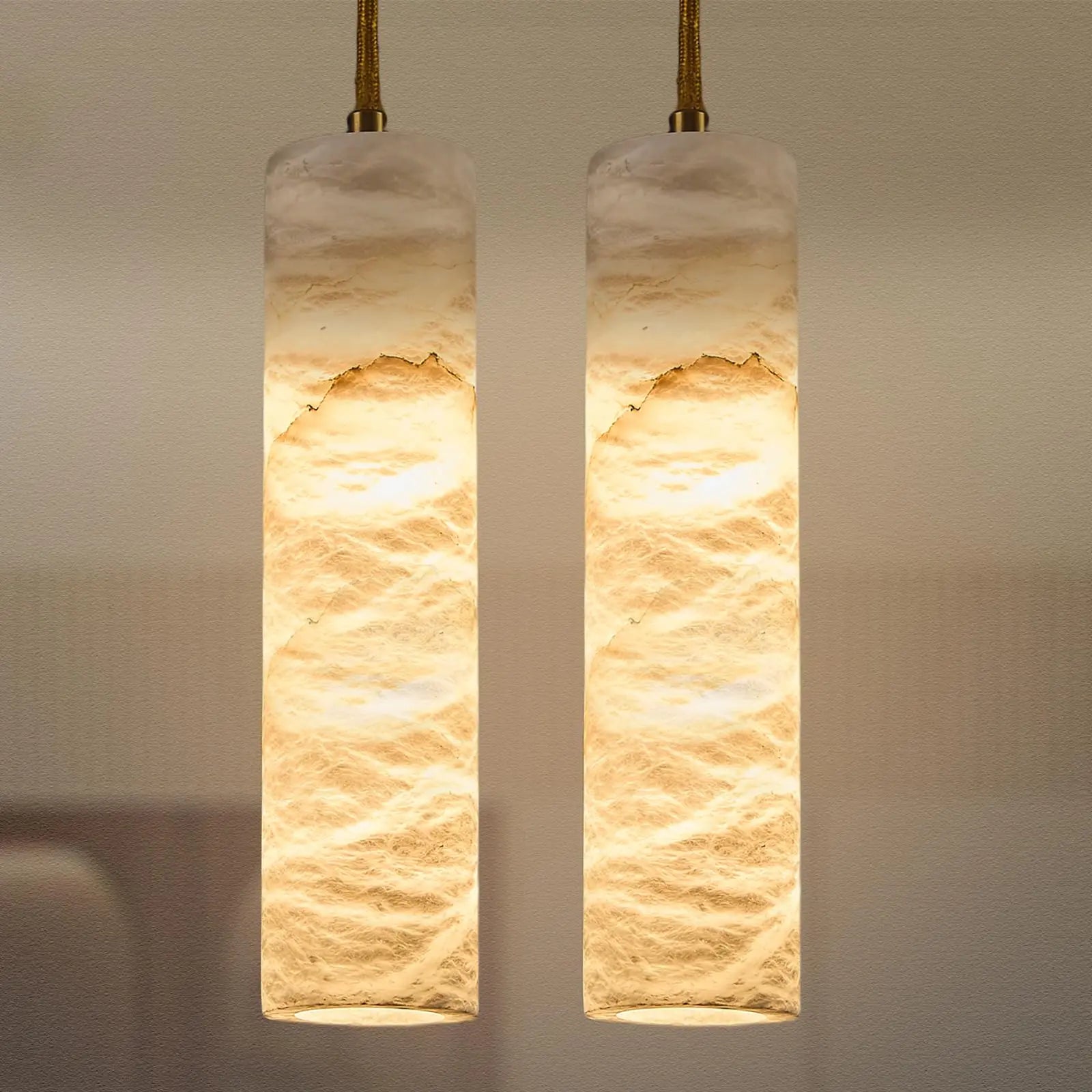 Afralia™ Alabaster Chandelier with Marble Shade Light Fixture for Bedroom