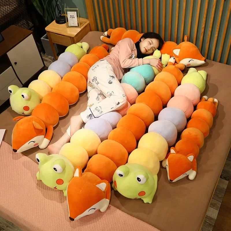 Afralia™ Cartoon Caterpillar Long Body Pillow for Side Sleeping and Pregnancy Support