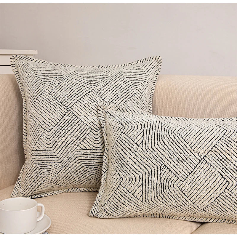 Afralia™ Wool Blend Geometry Cushion Cover - Wabi Sabi Style for Living Room Sofa