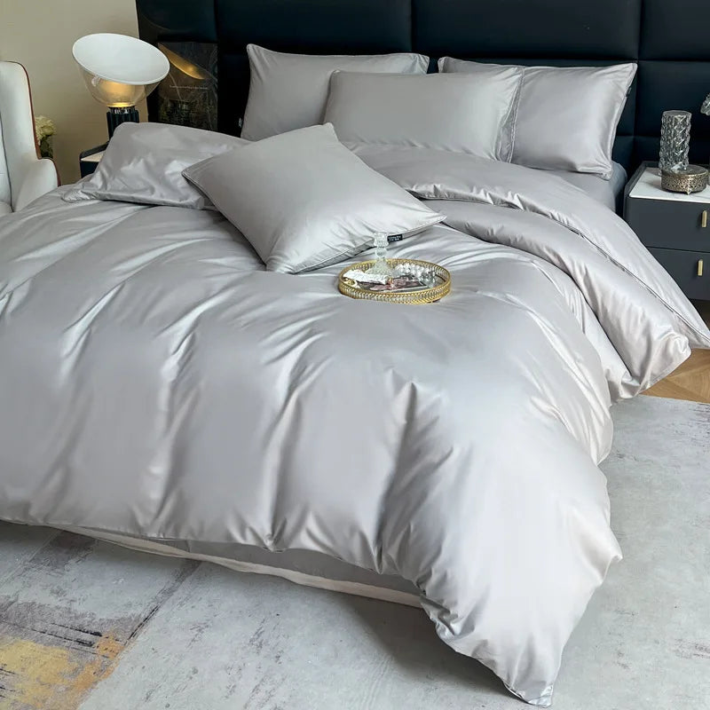 Afralia™ Soft White Duvet Cover Set: Thicken Comfortable Bedding with Flat Sheet & Pillowcases