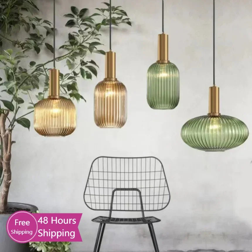 Afralia™ Glass Pendant Chandelier for Modern Decor in Restaurant, Shop, or Bedroom