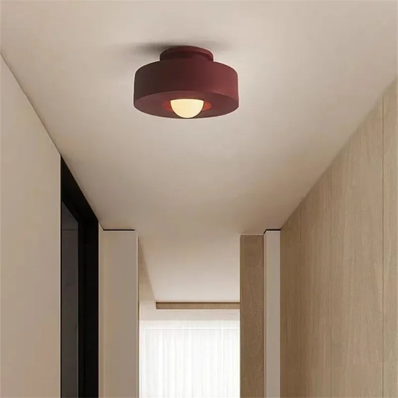 Afralia™ Macaron LED Ceiling Light Round E27 Minimalist Small Bedroom Hallway Balcony Fixture