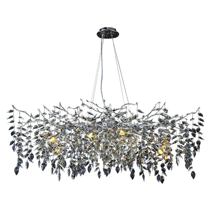 Afralia™ Crystal Pendant Chandelier Luxury LED Lighting Branch Design for Living and Dining Rooms