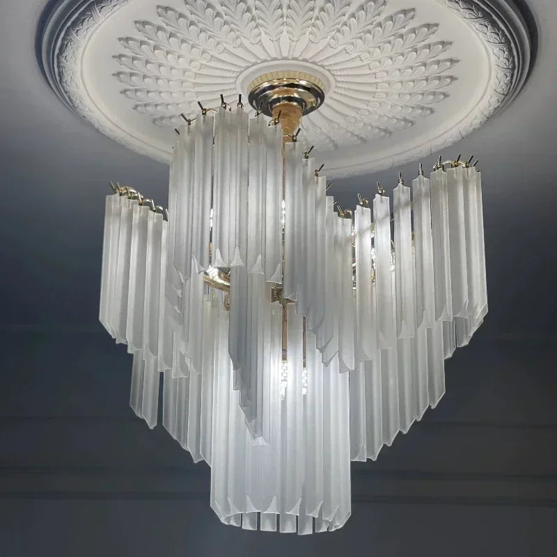 Afralia™ Glass Pendant Light with LED Lighting Chandelier for Living Room Home Decor