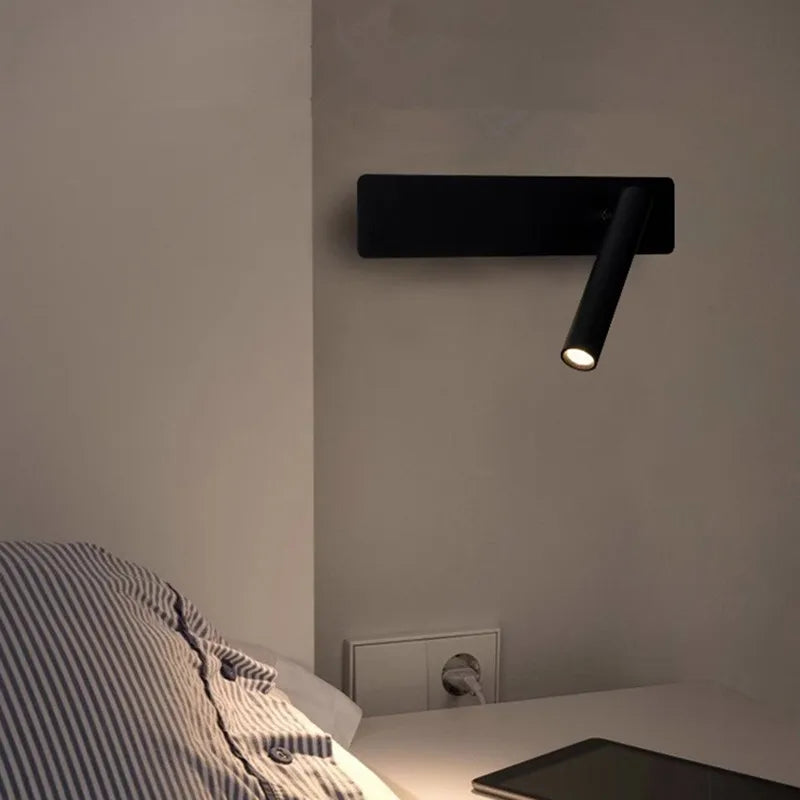 Afralia™ LED Wall Lamp Spotlight Switch Modern Bedroom Reading Light