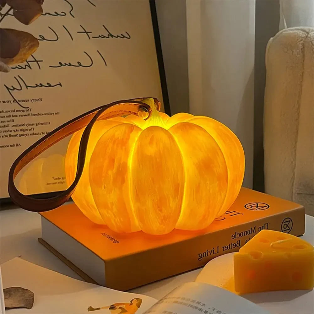 Afralia™ Pumpkin Table Lamp | Rechargeable & Portable | Modern Style, Bedroom Study Atmosphere
