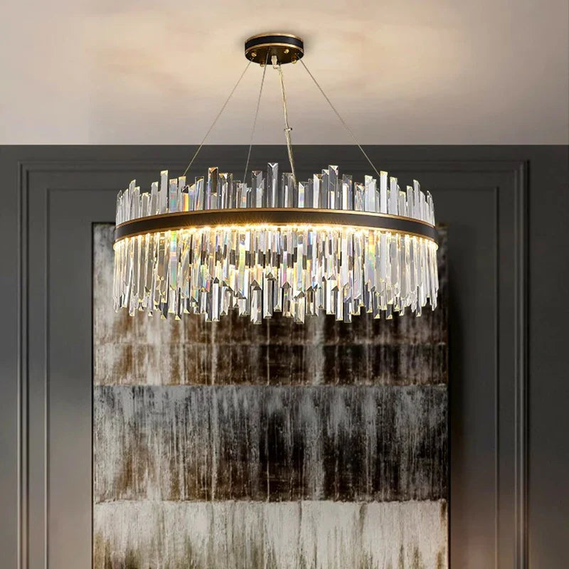 Afralia™ Crystal Chandelier Pendant Light for Living Room Bedroom Ceiling, Luxury Indoor Lighting