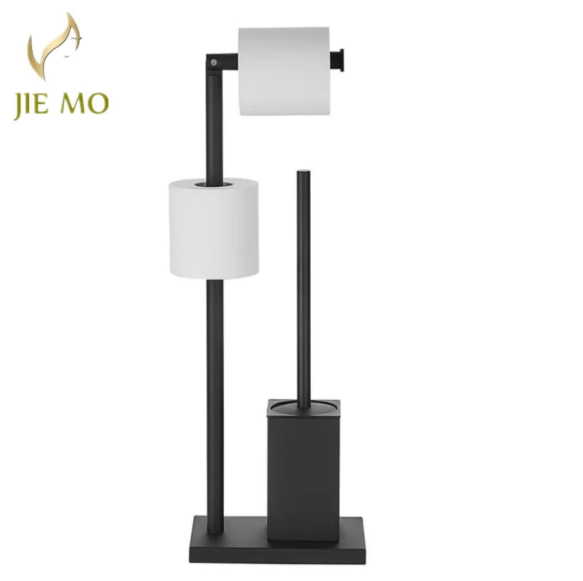 Afralia™ Stainless Steel Toilet Brush & Paper Towel Holder Stand