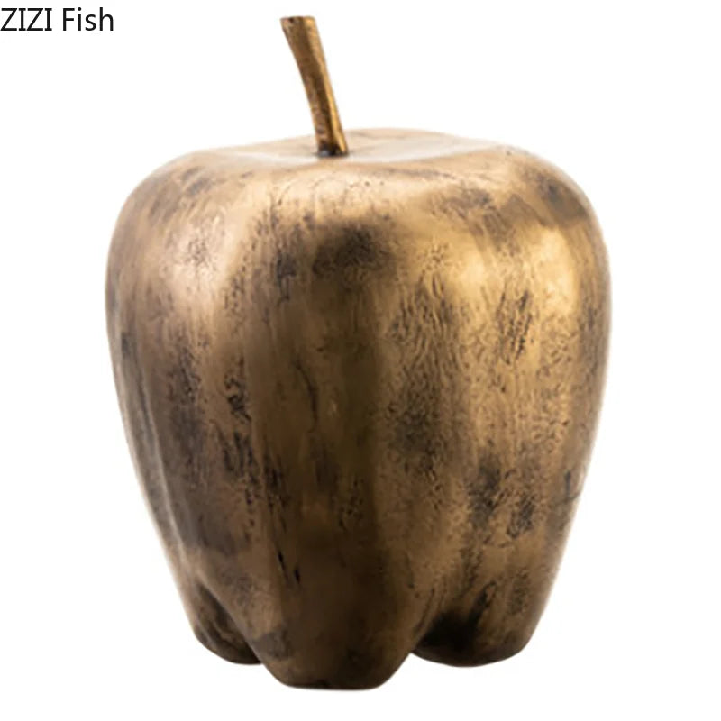 Afralia™ Copper Fruit Sculpture Set for Modern Home Decor