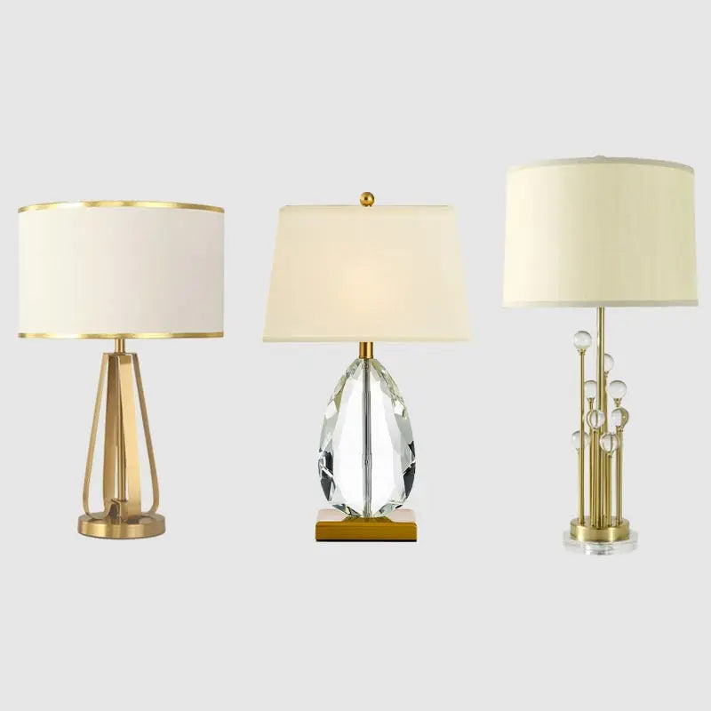 Afralia™ Crystal Bedside Lamp: Modern Nordic Design, Fabric Lampshade for Living Room & Bedroom