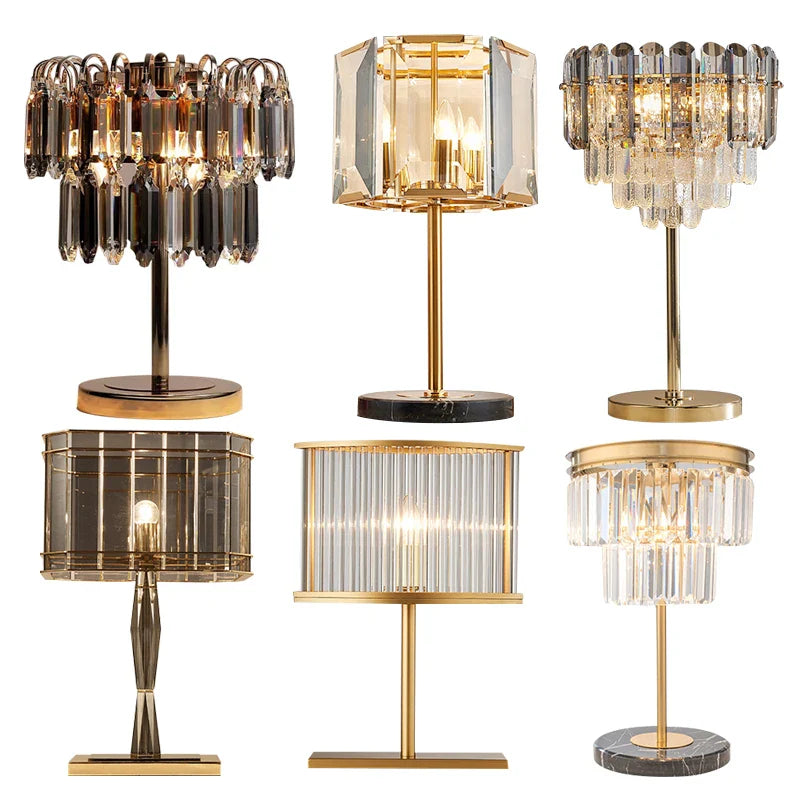 Afralia™ Crystal Bar Table Lamp Luxury Dimmable 2700K Desk Light Elegant Home Decor