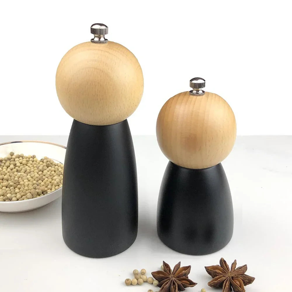 Afralia™ Wooden Ceramic Core Pepper Grinder | Japanese Style Kitchen Manual Pepper Grinding