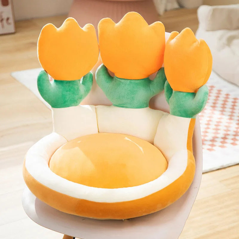 Afralia™ Plush Chair Cushion with Backrest for Comfortable Sitting Experience