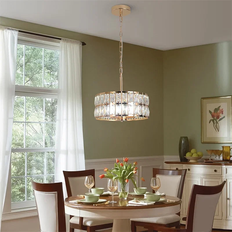 Afralia™ Crystal Chandelier LED Pendant Light for Modern Home Decor