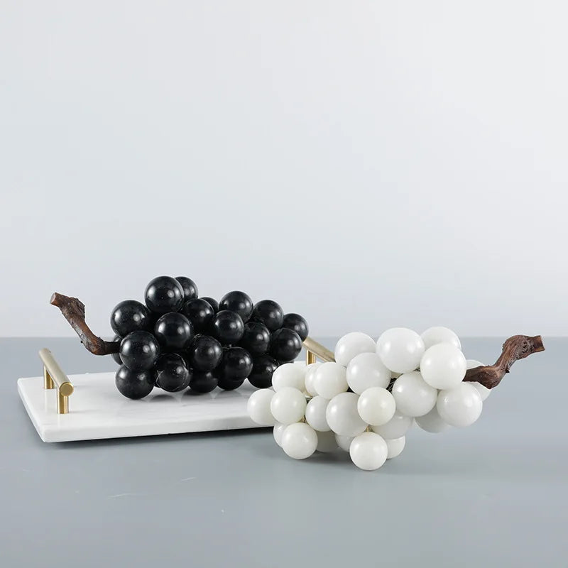 Afralia™ Marble Grape String Sculpture Room Decor Craft Ornaments
