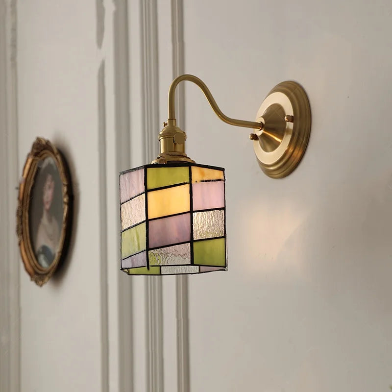Afralia™ Vintage Brass LED Wall Light Fixture Knob Switch Bedroom Aisle Porch Décor