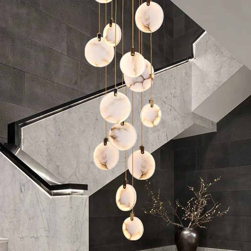 Afralia™ Staircase Chandeliers: Modern LED Pendant Lights for Living Room Décor