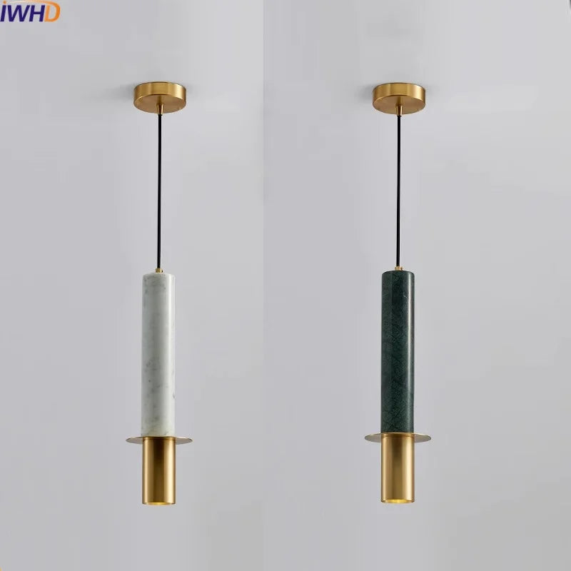 Afralia™ Copper Marble LED Pendant Light Modern Design for Dining Living Room Corridor