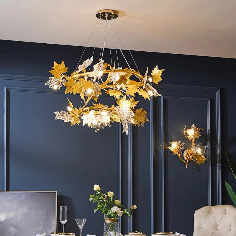 Afralia™ Maple Leaf Branches Chandelier for Living Dining Room - 2023 Design