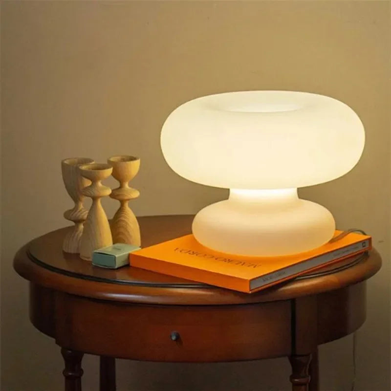 Afralia™ Nordic Glass Mushroom Table Lamp for Living Room Sofa Sides Reading Floor
