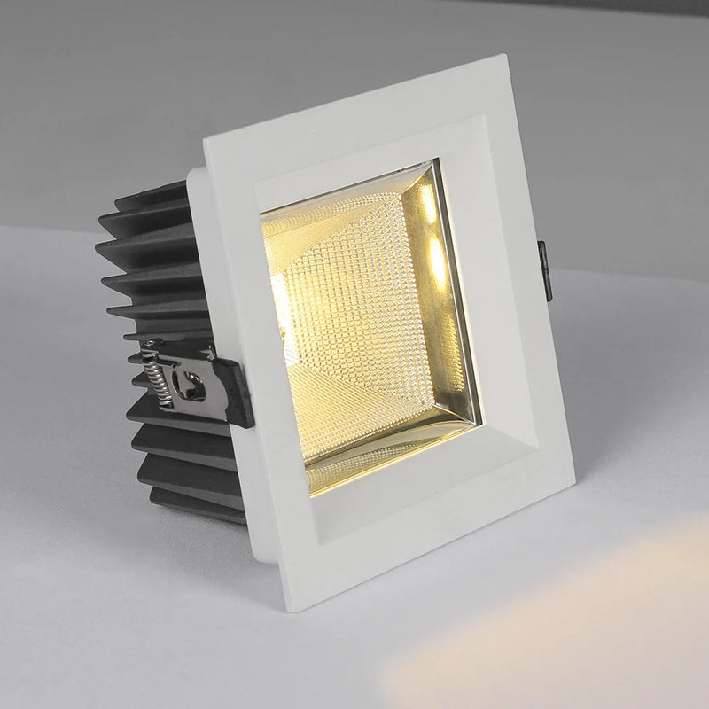 Afralia™ Square Aluminum LED Ceiling Downlight COB Chip 9W/12W for Various Rooms