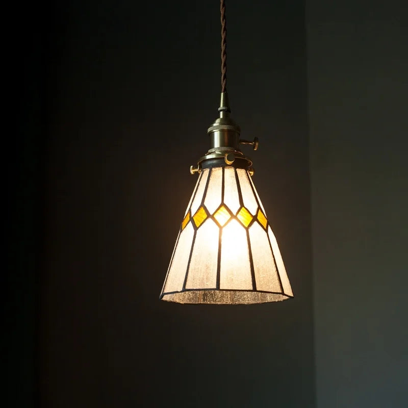 Afralia™ Vintage Glass LED Pendant Light for Cafe Restaurant Living Room