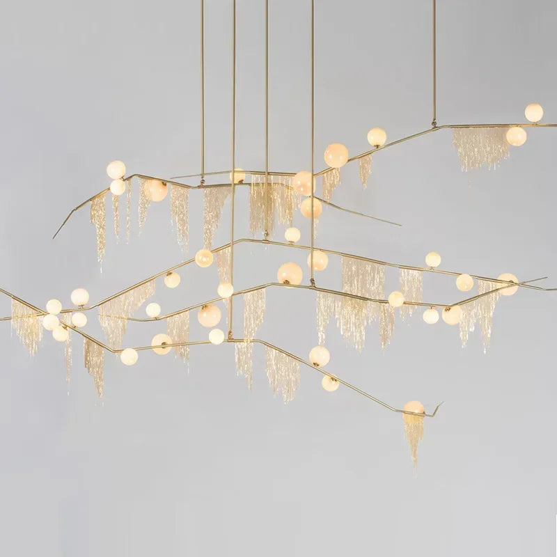 Afralia™ G9 LED Glass Pendant Chandelier: Modern Living Room Ceiling Decor Lighting