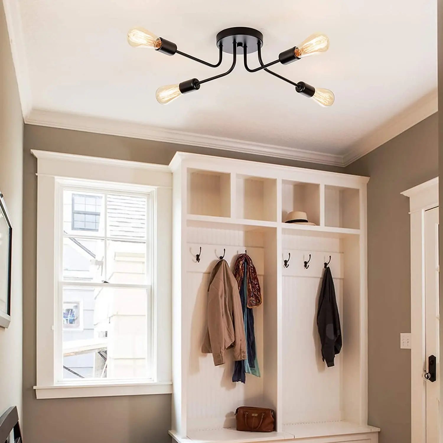 Afralia™ Sputnik Ceiling Lamp Chandelier Vintage Industrial Light Fixture Kitchen Island Luminaire