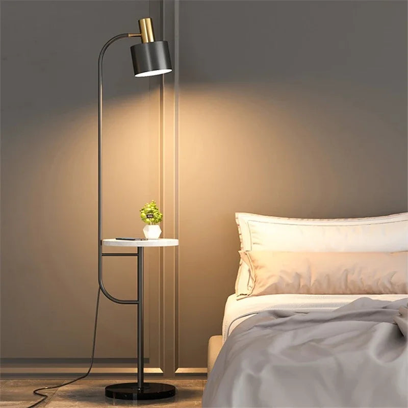 Afralia™ Modern Iron Drawer Floor Lamp for Living Room Bedroom LED Light