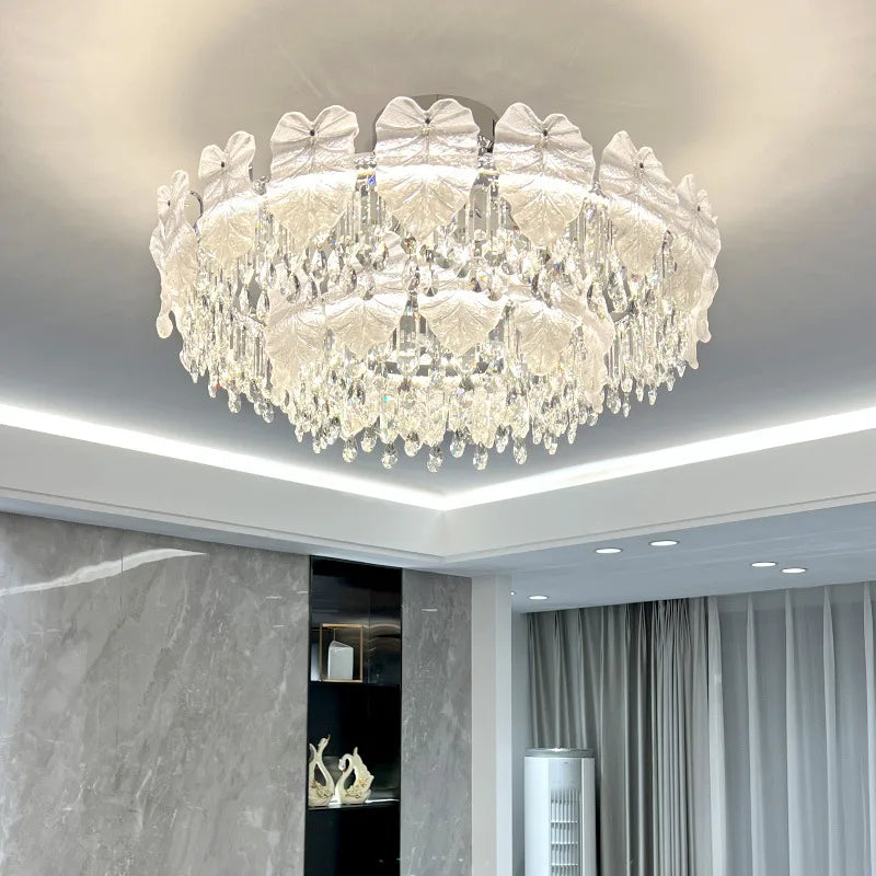 Afralia™ Crystal LED Ceiling Light: Luxe European Design for Living Room & Bedroom