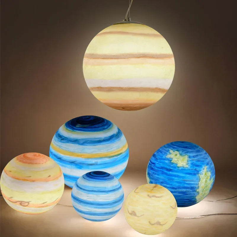 Afralia™ Planet Acrylic Pendant Light Set - Child Room Lamps