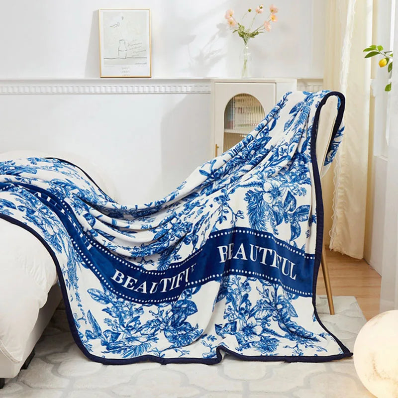 Afralia™ Cozy Flannel Plush Blanket - All Seasons Sofa Cover & Bed Sheet for Queen Double