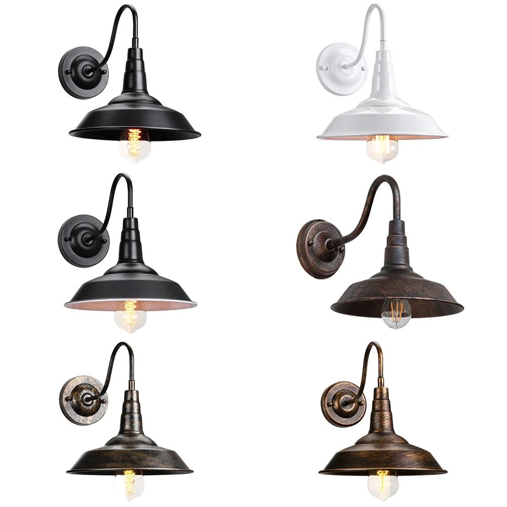 Afralia™ Vintage Industrial Wall Light Fixture for Bedroom, Loft, Barn - Wrought Iron Wall Sconce
