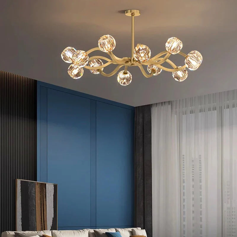 Afralia™ Nordic Crystal Luxury Chandelier Pendant Light for Kitchen Island & Living Room