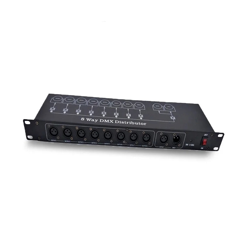 Afralia™ 8-Way DMX512 Signal Amplifier for Stage Lighting
