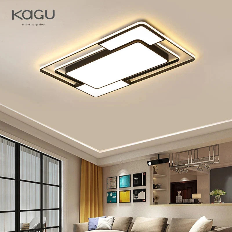 Afralia™ Modern Black Chandelier Ceiling Lamp for Living Room Bedroom Dining Room