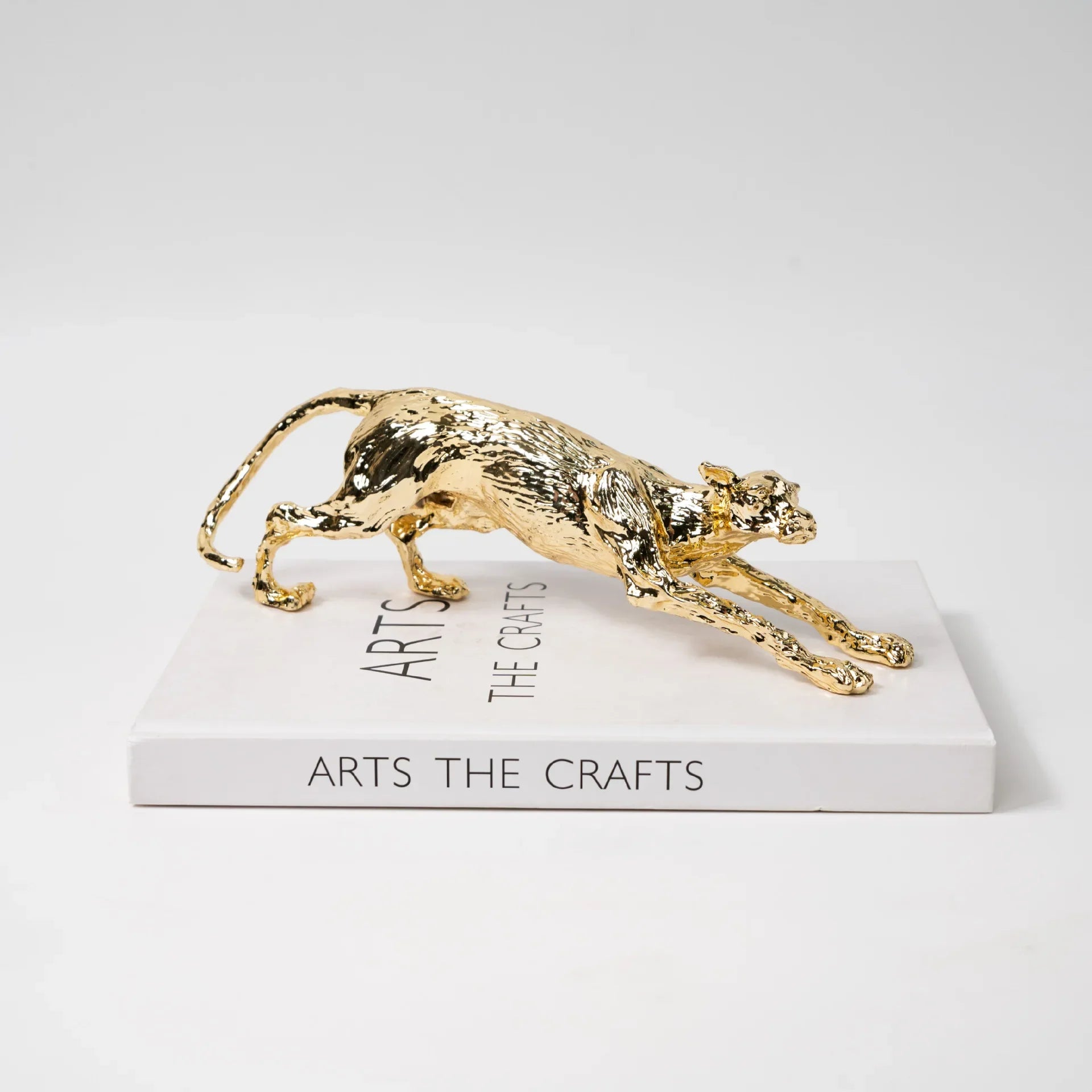Afralia™ Metal Leopard Figurine Decorative Ornament For Home Décor