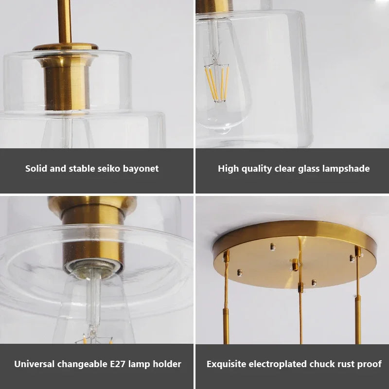 Afralia™ Nordic Amber Glass Pendant Light