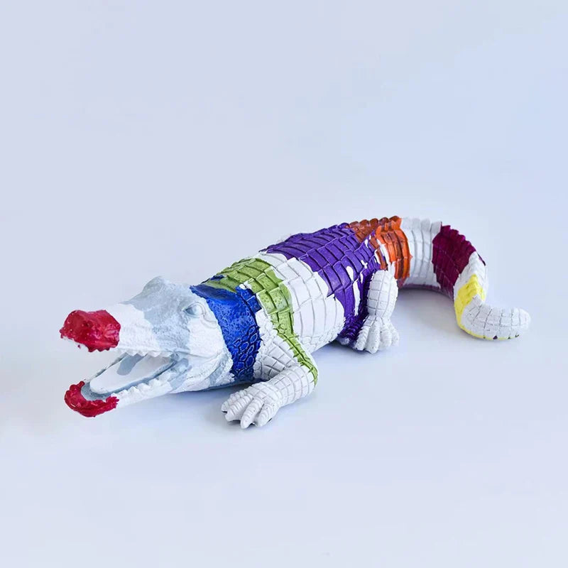 Afralia™ Crocodile Wildlife Sculpture Statue Decor for Home Interiors & Desk Display