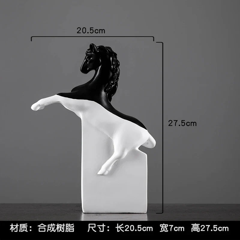 Afralia™ Golden Horse Abstract Sculpture: Elegant Running Horse Figurine for Home Decor