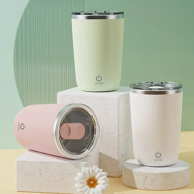 Afralia™ Electric Magnetic Stirring Coffee Cup - Rechargeable Mixer Mug