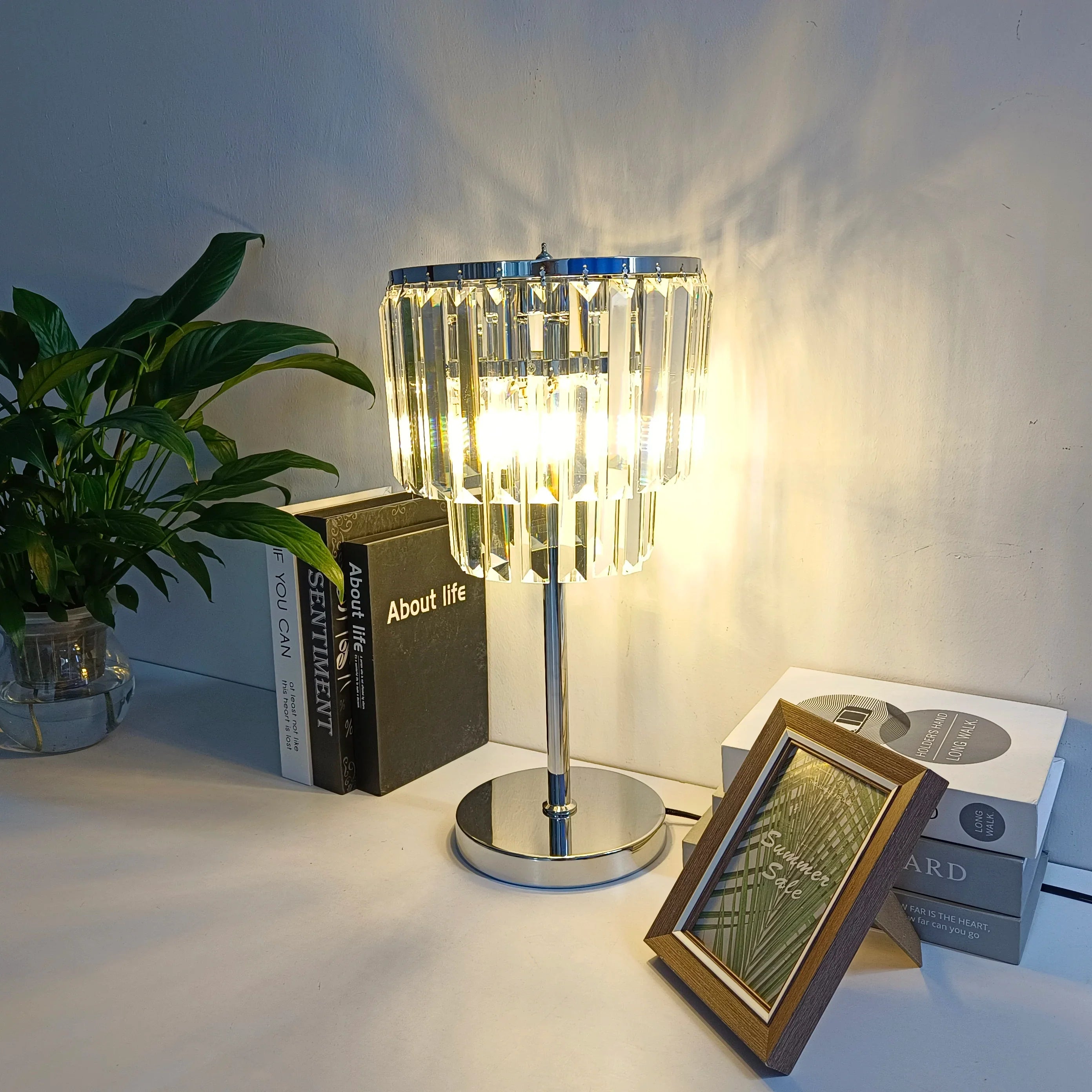 Afralia™ Crystal Table Lamps: Modern Warm Living Room Study Desk Decor Fixtures