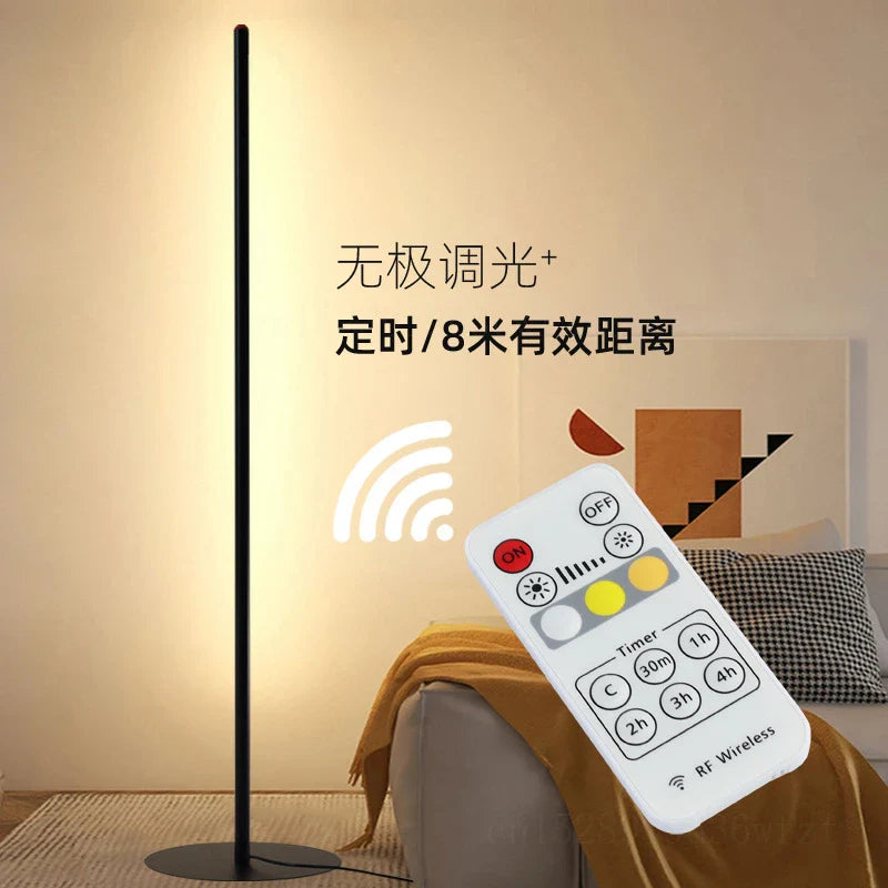 Afralia™ Minimalist LED Floor Lamp for Bedroom & Living Room Decoration with Remote