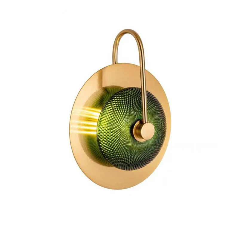 Afralia™ Circular Green Copper Wall Lamp - Modern Nordic LED Decor for Living Room
