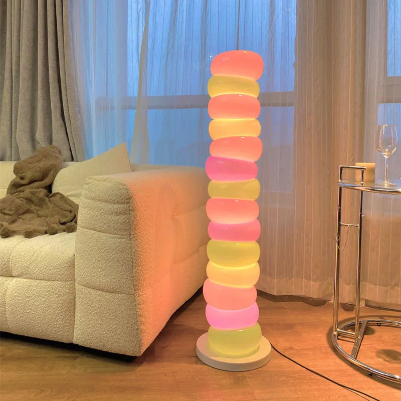 Afralia™ Rainbow Gourd Floor Lamp for Vibrant Bedroom & Living Room Ambience