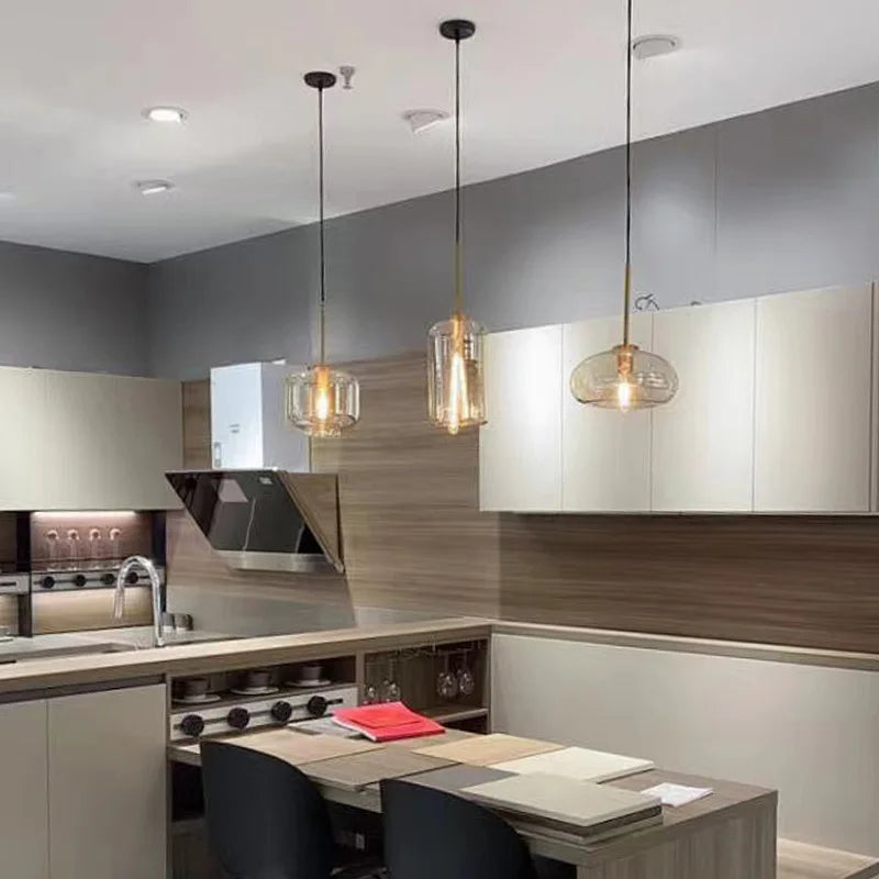 Afralia™ Glass Pendant Lights Dining Kitchen Bar Chandelier