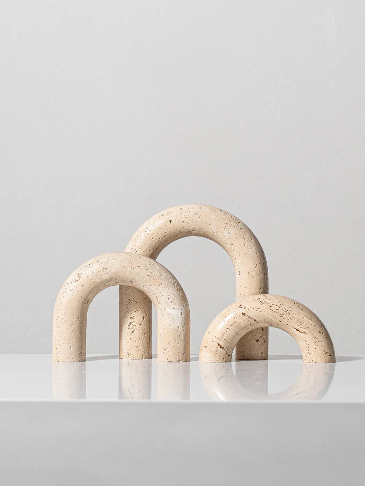 Travertine Marble Arch Decor by Afralia™ for Stylish Home Accents