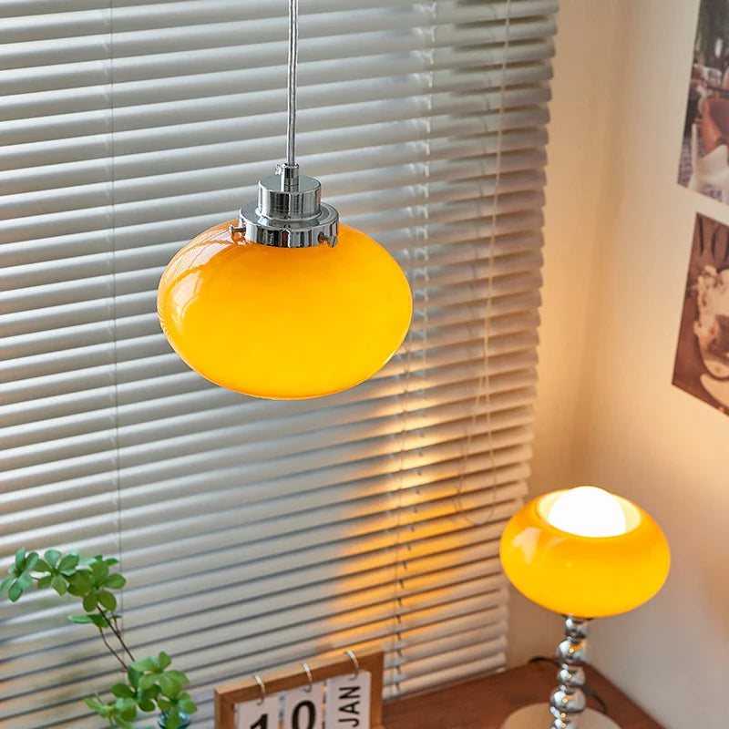 Afralia™ Modern Bauhaus Glass Pendant Chandelier Light for Home Decor in Orange