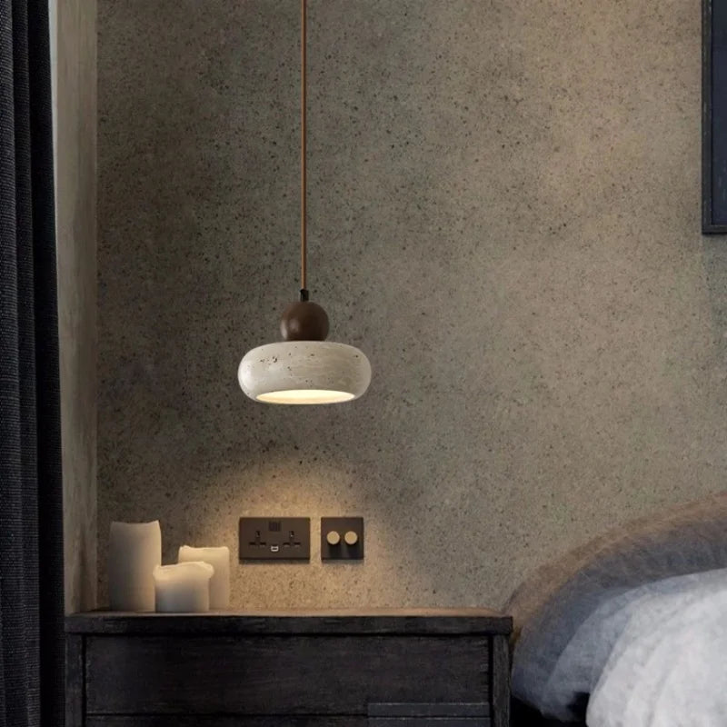 Afralia™ Yellow Travertine LED Pendant Lamp Nordic Modern Hanging Light Fixtures